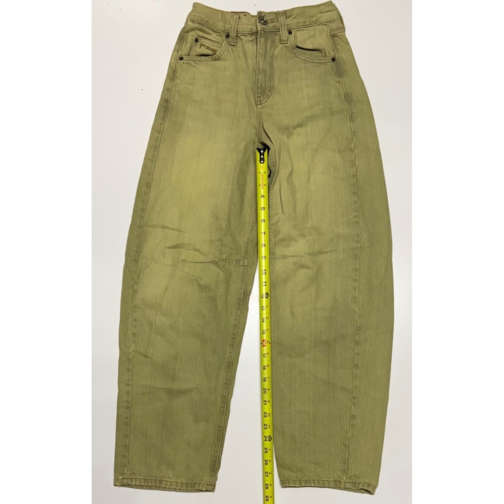 BDG Urban Outfitters Olive Green Cinch Back Wide Barrel Leg Jeans 24W